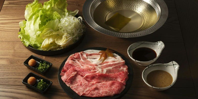 【ミックスコース】さつま黒豚と濃厚な牛のミックスしゃぶしゃぶと季節の食材を愉しむプラン