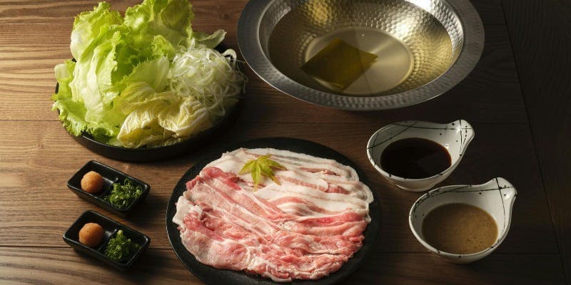 【豚しゃぶコース】濃厚なさつま黒豚しゃぶしゃぶと季節の食材を愉しむプラン