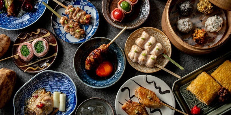 【定番】季節野菜と手ごねつくね3種盛り全10品の味わいコース＋90分飲み放題付き（土日祝限定）