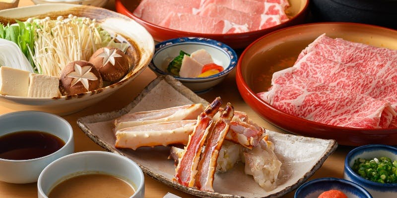 たらば蟹コース　【国産牛・豚・野菜盛り合せ食べ放題（たらば蟹は食べ放題ではありません）】