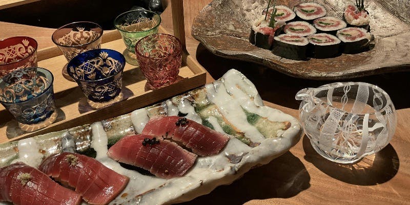 （厳選・大将おまかせディナーコース）24節気の旬の食材を使った逸品やデザートに舌鼓。