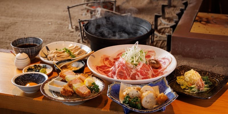豚しゃぶしゃぶ～刺身、囲炉裏焼きに季節のフライも付いたプレミアムコース～