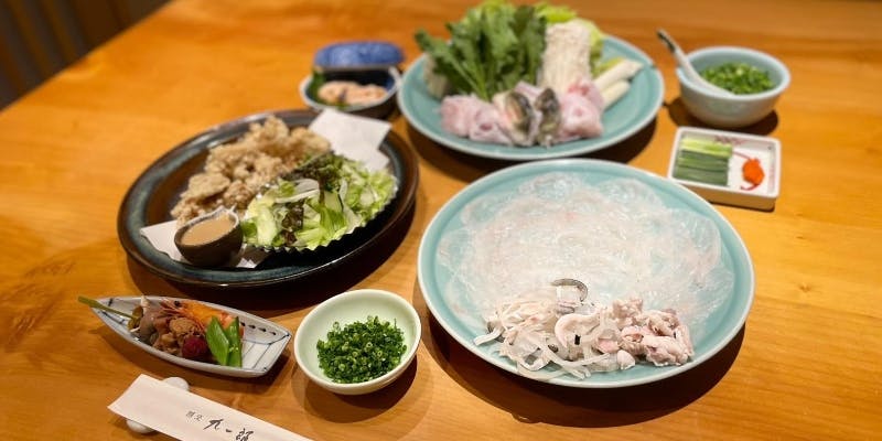 【天然ふくコース】小鉢、ふく刺、ふくちり等全6品