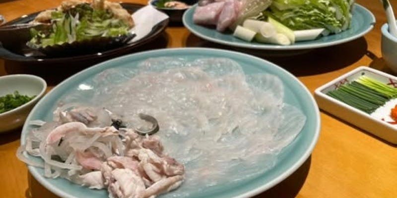 【養殖ふくコース】ふく刺、ふく唐揚げ、雑炊等全6品