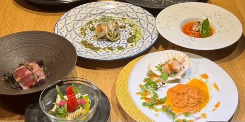 【パスタ懐石】季節の食材を少量ずつ味わう限定コース 全7品