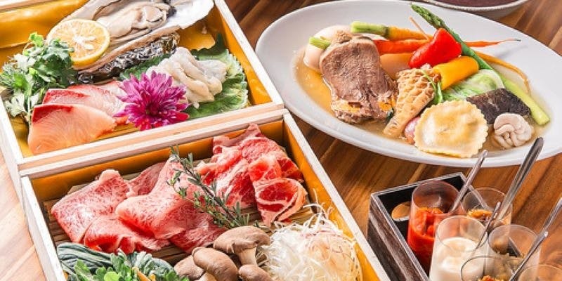 【プレミアムコース】和風コンソメのしゃぶしゃぶ、選べる4種カレーやおでんも付く豪華プラン