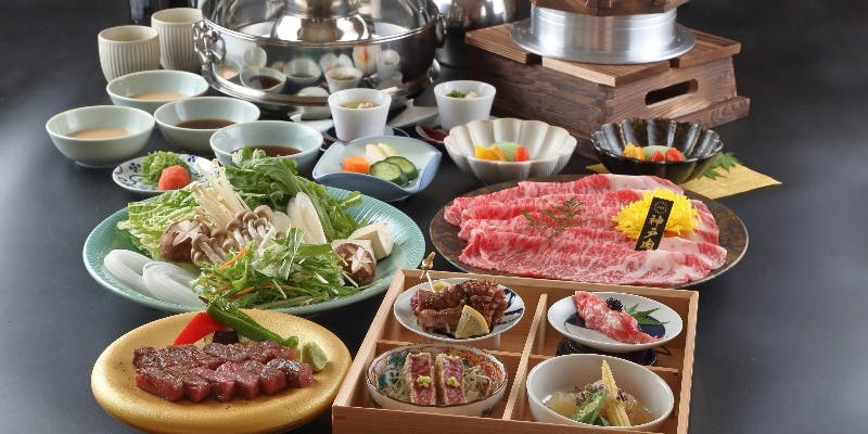 【神戸牛 極上コース】すき焼き＋ステーキ（個室確約）