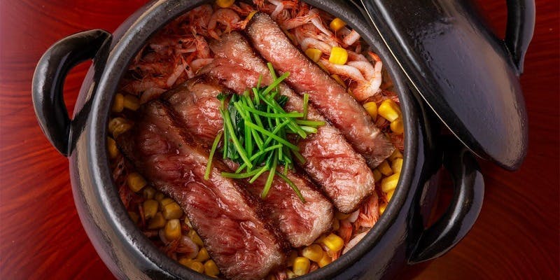 ランチA5黒毛和牛土鍋御膳×雲丹イクラ付　全7品