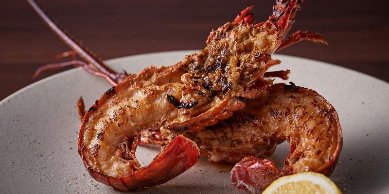 【イセエビコース】活イセエビと厳選上州牛サーロインステーキ100g　全10品