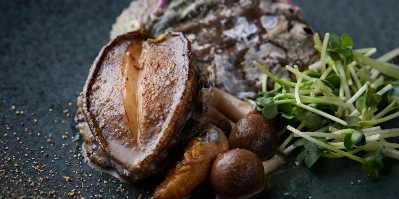 【鮑コース】活鮑と厳選上州牛サーロインステーキ100g　全10品