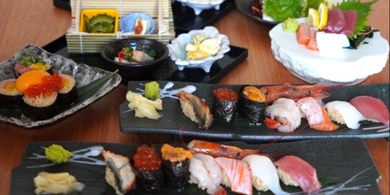 【島の寿司プラン】島の刺身・お任せ寿司7貫・天ぷらなど全6品