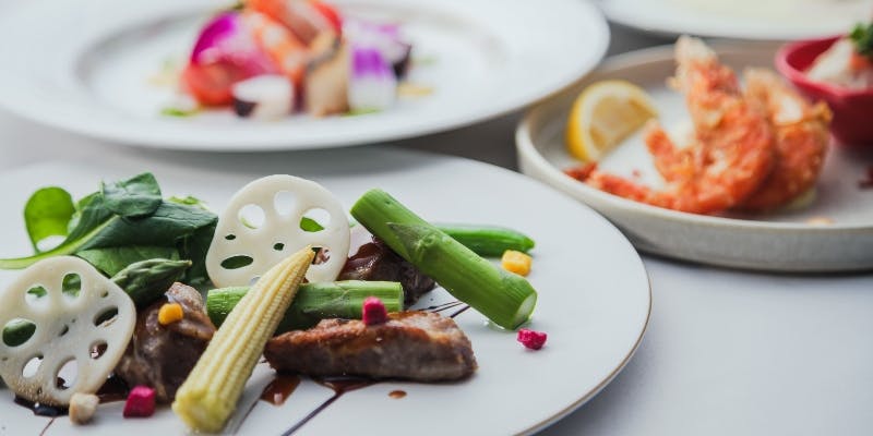 【琥珀コース】前菜、お肉料理、お魚料理など全6品