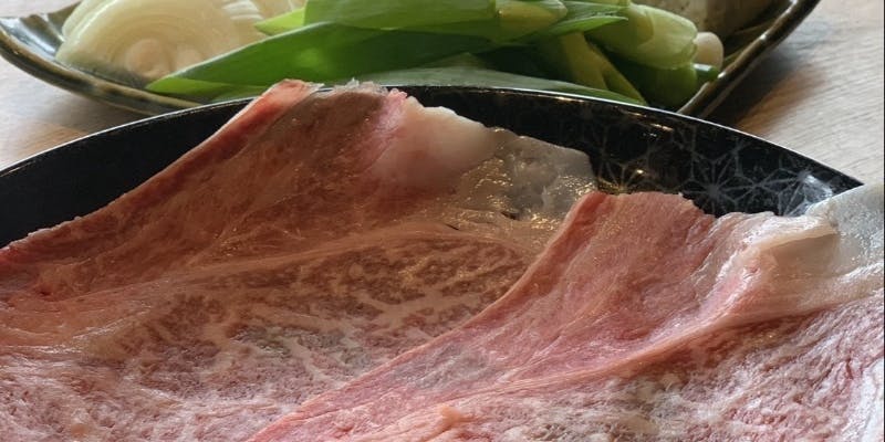 【ランチ限定／ワンドリンク付】京都の名店キムラ風！黒火乃牛リブロースのすき焼きコース！