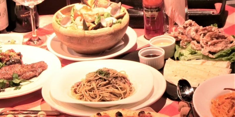 【飲み放題付きフェスタプラン】2時間飲み放題付！ニョッキ、スパゲッティなど豪華7品