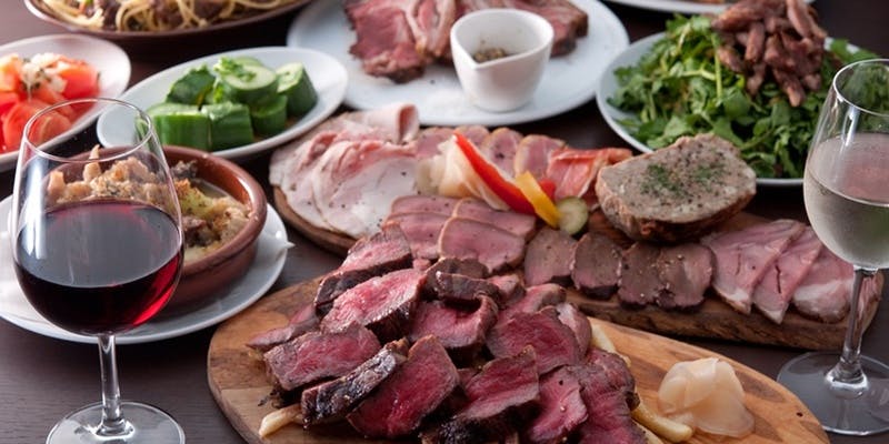 【お料理のみ】和牛炭焼きステーキと鹿児島黒豚をメインで！　肉バルコース
