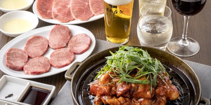 【お肉5種盛り合わせ！】在市コース 上タン塩・ホルモン・名物ごちゃまぜ焼きなどのお肉が詰まったプラン