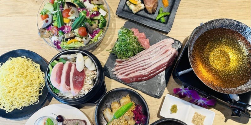 【定番】高瀬川コース　京鴨の串、ロースカツやしゃぶしゃぶの料理が堪能できる全7品