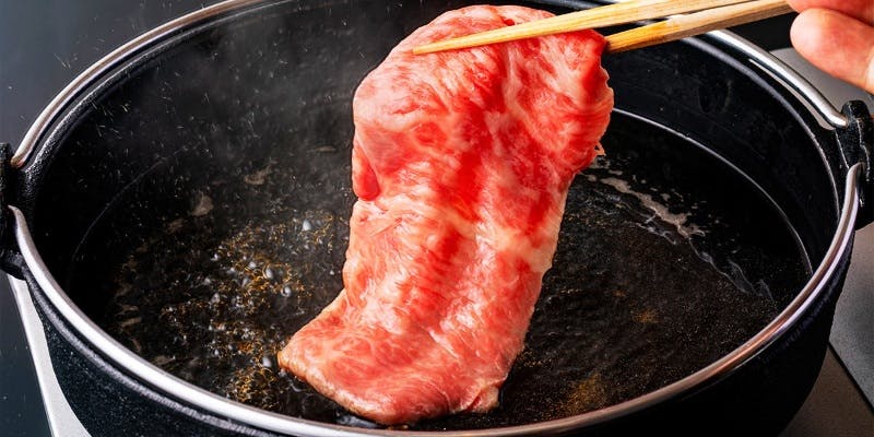 すき焼き会席　【粋】　厳選飛騨牛の食べ比べ　お造りと天ぷら　すき焼き会席　8品