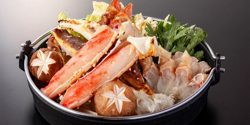 蟹鍋会席　【紅】お造りと天ぷら　本ずわい蟹を堪能　8品