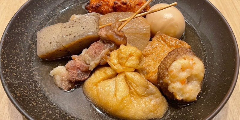 【満足宴会コース】　お刺身、おでん、串カツなど7品＋120分飲み放題付き