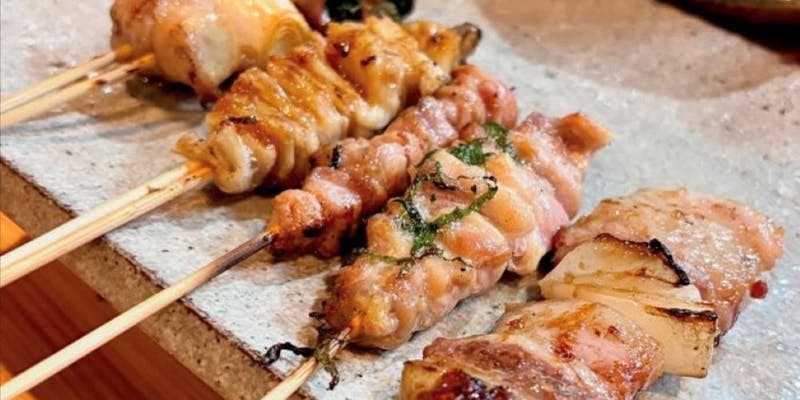 2時間飲み放題付き！岡じまの名物串5種を堪能！串コース