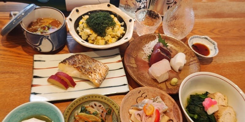 和のお料理、6～7品を組み合わせた5500円コース