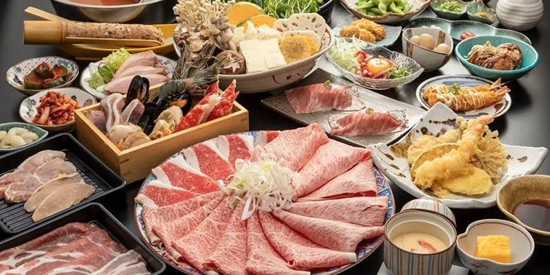 【プレミアム黒毛和牛食べ放題コース】（すき焼き）