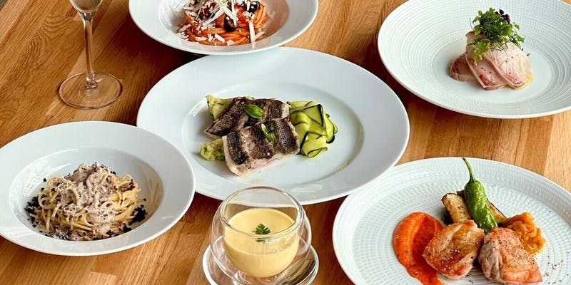 【旬の食材を使ったお任せコース】アミューズやパスタ、メインまで季節の恵が織り成す一皿をご堪能。