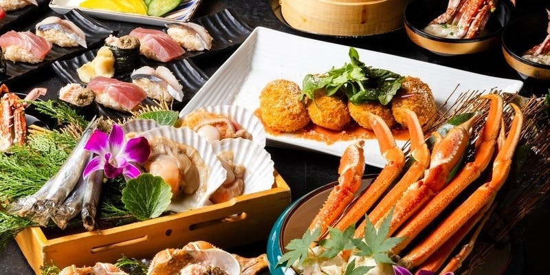 【和宴会コース】ズワイガニの浜茹でや握り寿司三種盛り合わせなど2.5時間飲み放題付