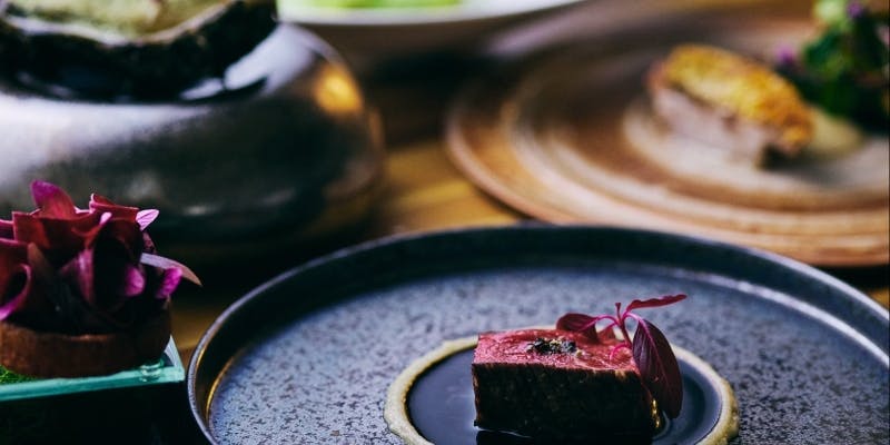 【5,500円のコース】丁寧な盛付けに心躍る、前菜からデザートまで楽しめる全5品