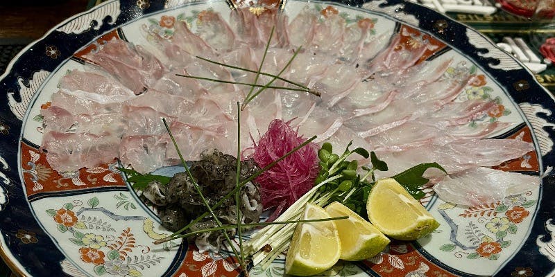 唐津大山鮮魚店 活締の天才 大山拓朗氏が締めた天然九絵「あら」のコース　4名様より