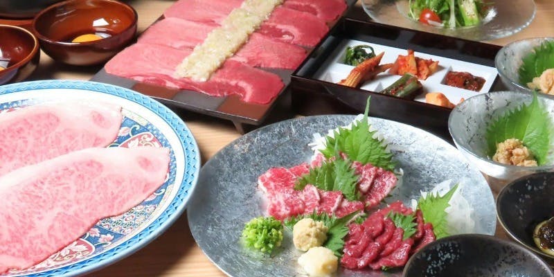 【真焔厳選お料理のみコース】サーロイン焼きすき、たたみネギタン塩、馬刺しを含む全11品