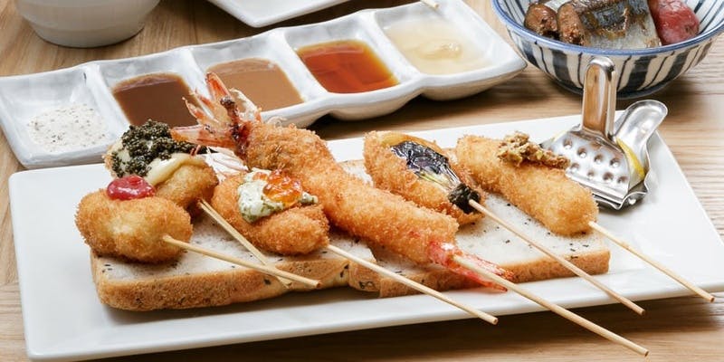 【全6品】職人自慢の串揚げ9種を味わう「皐月」