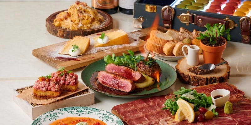 【おすすめ！！】鴨のロースト＆燃えるハンバーグ等全8品「Amor 」