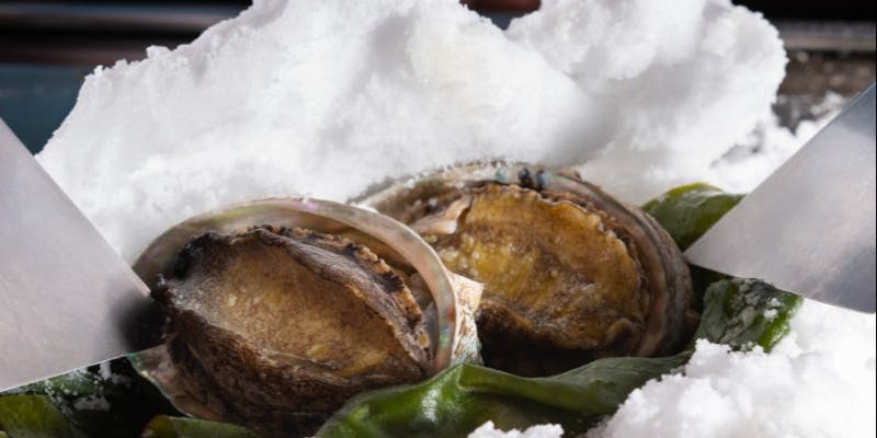 【平日＆一休限定】うかい亭スペシャリティ鮑の岩塩蒸しディナーコース＋個室確約＋1グループボトルワイン