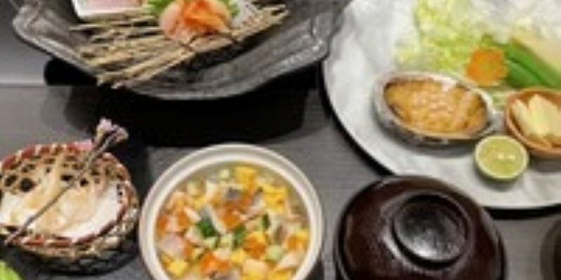 当日予約可 お造りと鮑と旬菜の陶板焼コース
