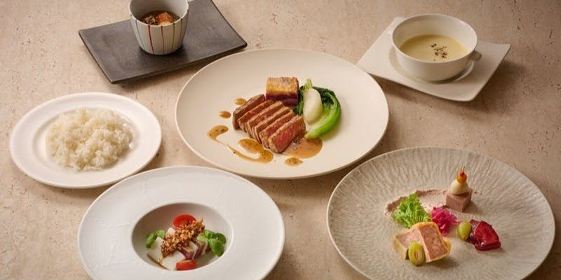 【冬極】色彩豊かな前菜と刺身、香り高いスープ、 選べる魚介または肉のメイン＋ワンドリンク