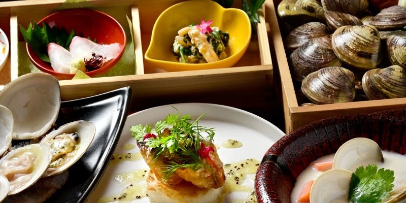 【名物焼きはまぐり・造り・はましゃぶ等を楽しめる！全6品「はまぐりコース」】