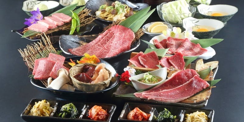 黒毛和牛と国産牛14品の満足コース