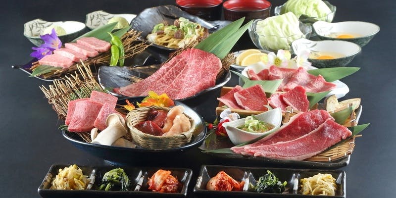 黒毛和牛と国産牛14品の満足コース 