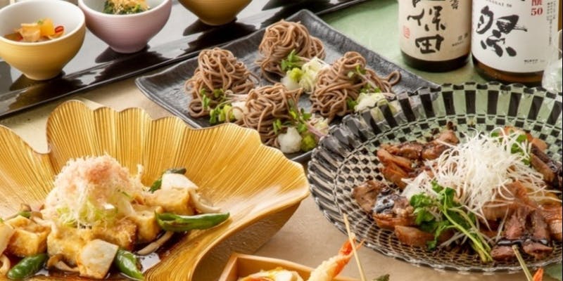 【あかつき】刺身盛り合わせ・焼物や揚物の逸品料理など（全6品）＋2時間飲み放題