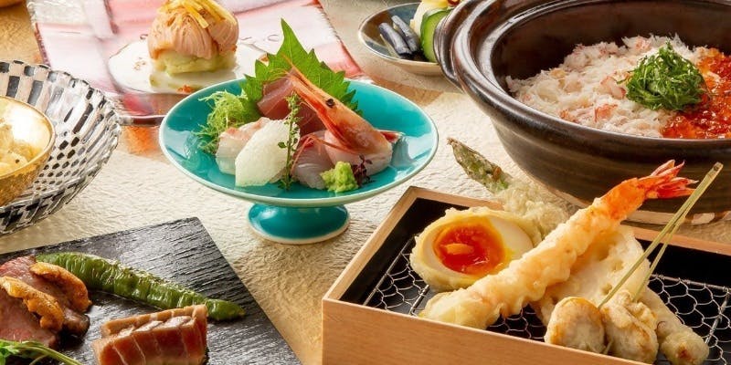 【きわみ】刺身盛り合わせ・ 蒸物や揚物の逸品料理など（全8品）＋2時間飲み放題