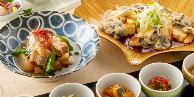 【あおい（逸品）】刺身盛り合わせ・焼物や揚物の逸品料理など（全7品）＋2時間飲み放題