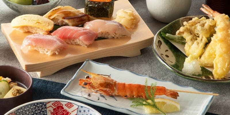 【やまと】特上寿司盛り合わせ・揚物の逸品料理など（全9皿）＋2時間飲み放題