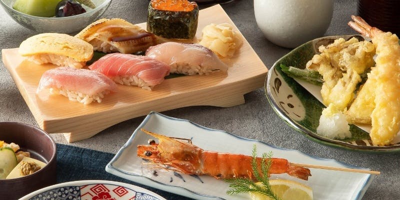 【やまと】特上寿司盛り合わせ・揚物の逸品料理など（全9皿）＋2時間飲み放題（やまとプラス）