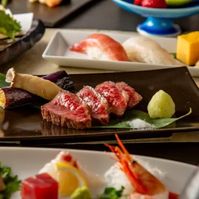 黒毛和牛と旬の鮮魚を堪能する和会席
