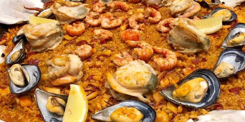 【パエリアコース】前菜タパス3種の盛合わせや海の幸のパエリアなど全6品＋90分飲み放題