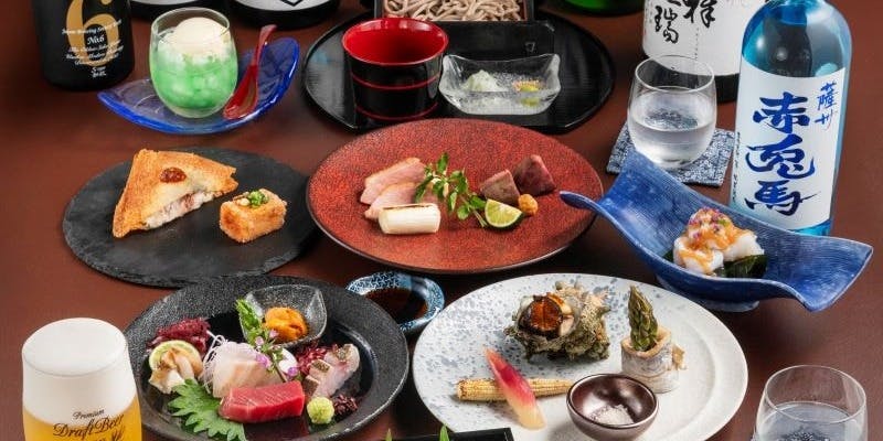 【お料理7,500円＋飲み放題2,500円コース】季節感のあるお料理を堪能！名物、レアアジフライなど