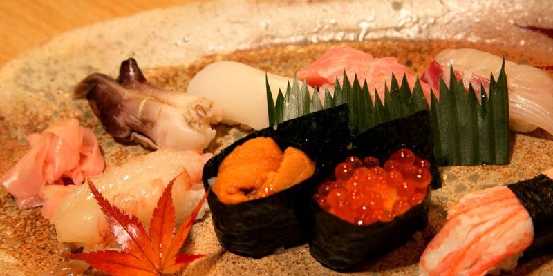 【寿司コース】前菜、造り、焼き物or煮物、寿司10種、茶わん蒸し、デザート（全7品）