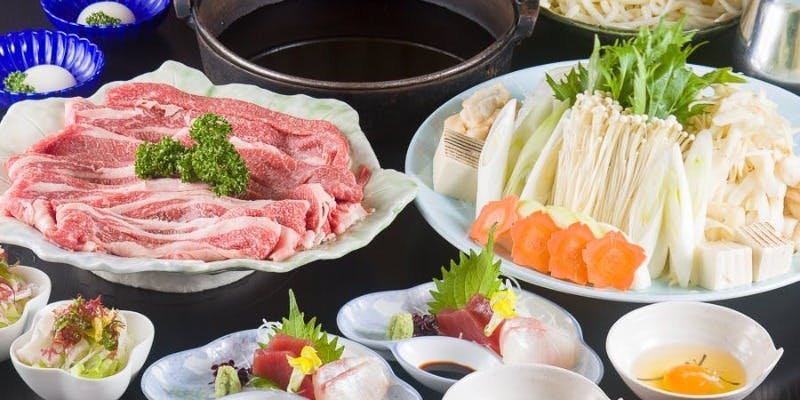 【鍋】国産和牛 牛すき焼きコース（個室確約）